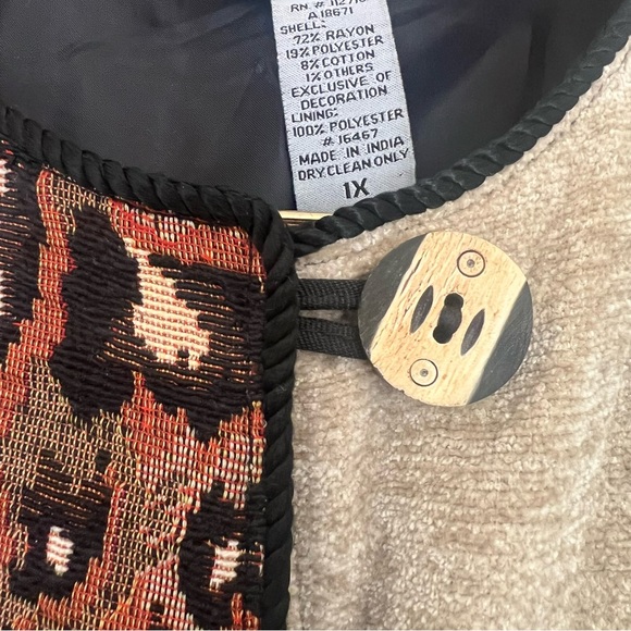 Indigo Moon Mixed Abstract Cheetah Paisley Patchwork Quilt Funky Jacket Sz 1X - Picture 6 of 10